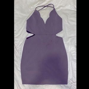 Scalloped cutout lavender dress